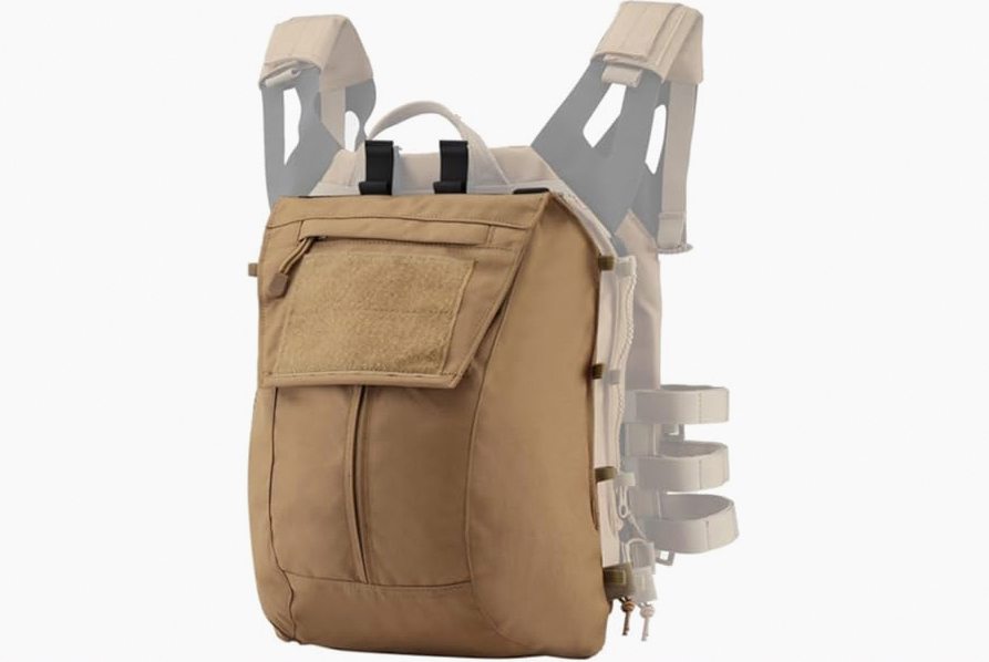 ACEXIER Tactical Pouch Zip-on Panel for AVS JPC2.0 CPC Vest Backpack Airsoft Mesh Poacket Built-in Magazine Snap Closure Hunting Nylon (Tan) product image
