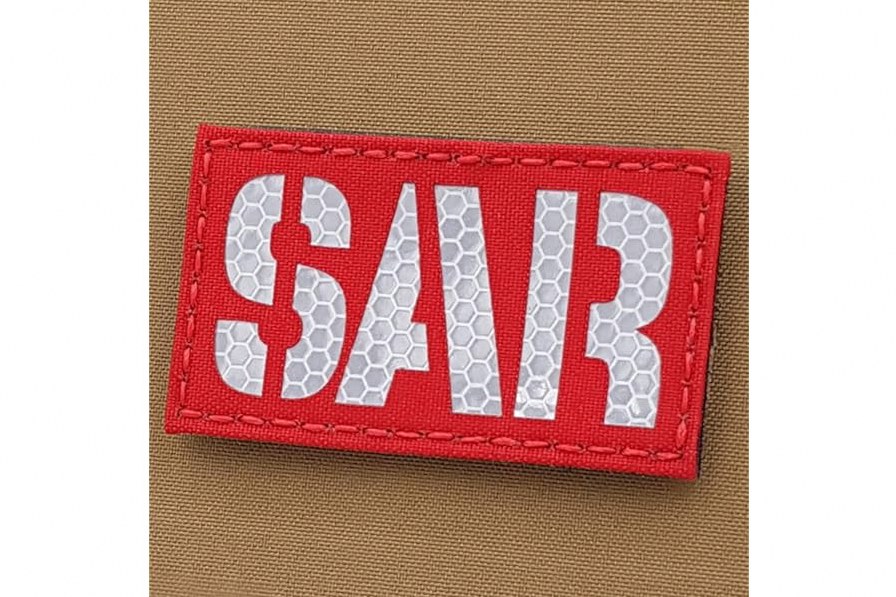 IR SAR 2x3.5 Search and Rescue Combat Tactical Morale Fastener Patch (Red Solas Reflective) product image
