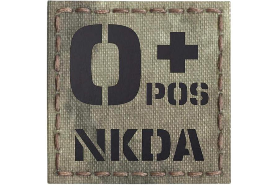IR A-TACS AU OPOS NKDA O+ Blood Type 2x2 Arid Tan Tactical Morale Touch Fastener Patch product image
