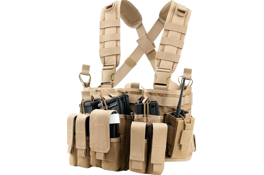 TACNEX Chest Rig with Removable Mag Pouches Customizable MOLLE Panel Modular Gear Carrier Harness product image