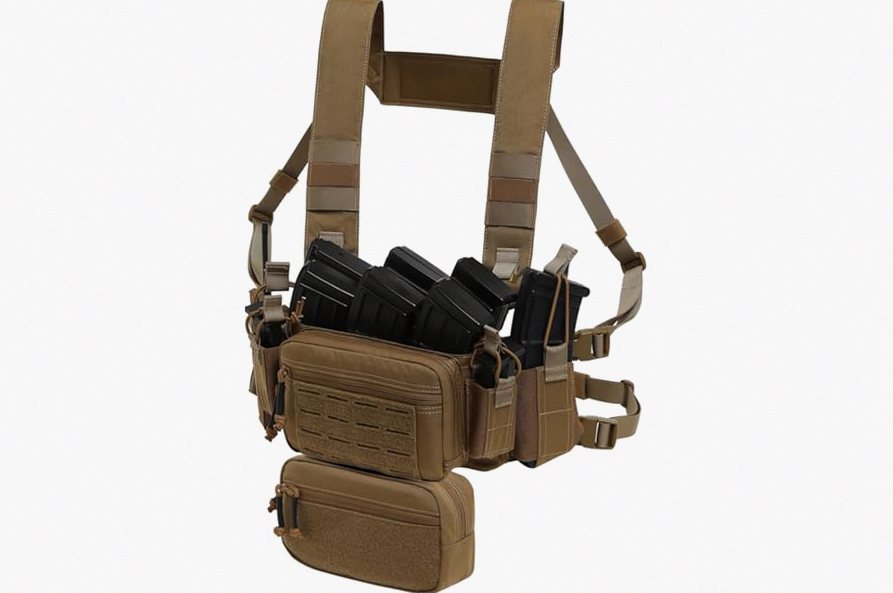 Dotacty Compact Chest Rig with 5.56 & Pistol Magazine Pouch Elastic Radio/Flashlight Holder Tactical Dangler Pouch product image