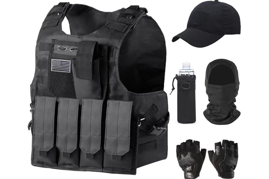 Aythwnyn Tactical Vest Set for Men - Airsoft Paintball Gear and Equipment(Black) product image