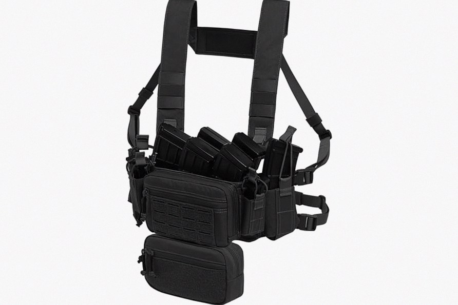 Dotacty Compact Chest Rig with 5.56 & Pistol Magazine Pouch Elastic Radio/Flashlight Holder Tactical Dangler Pouch product image