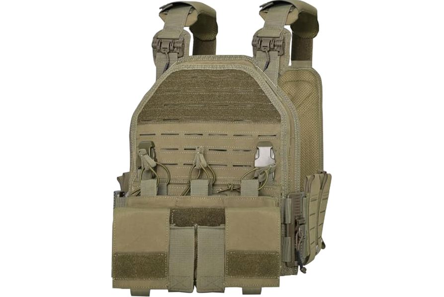 SUMSEEK Tactical Vest with 4 Mag Pouches,1000D Nylon Molle Plate Carrier,Quick Release,Mesh Back Panel for Airsoft training product image
